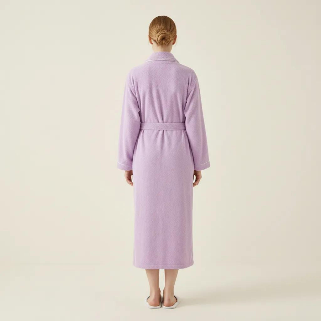 Anna-Kaci Women's Long Plush Robe with Shawl Collar Tie Waist Belt Front Pockets Soft Fleece Robe