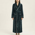 Anna-Kaci Plush Long Sleeve Wrap Bathrobe with Waist Tie Belt and Front Patch Pockets