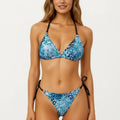 Anna-Kaci Women's 2-Piece Printed Triangle Bikini Set with Adjustable Straps and Side Tie Bottom