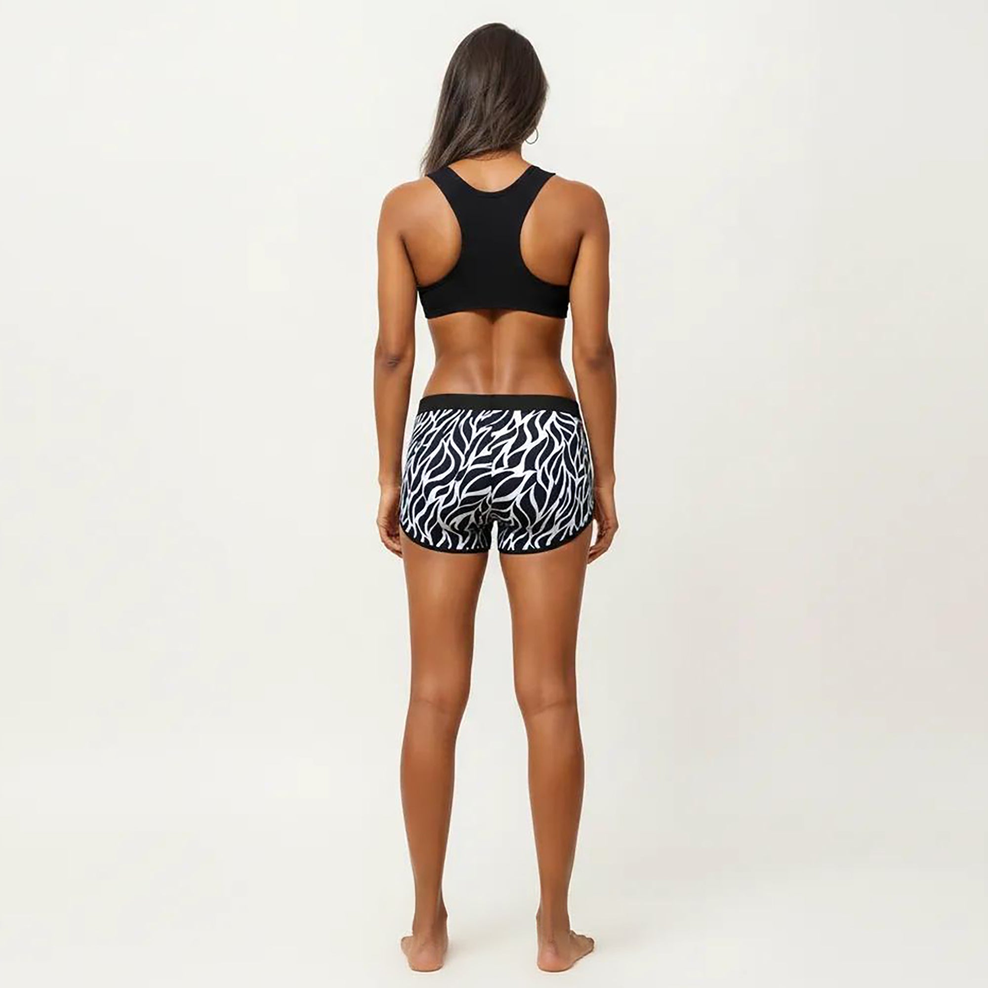 Anna-Kaci Women's 2-Piece Sport Bikini Set with Scoop Neck Crop Top and Printed Swim Shorts