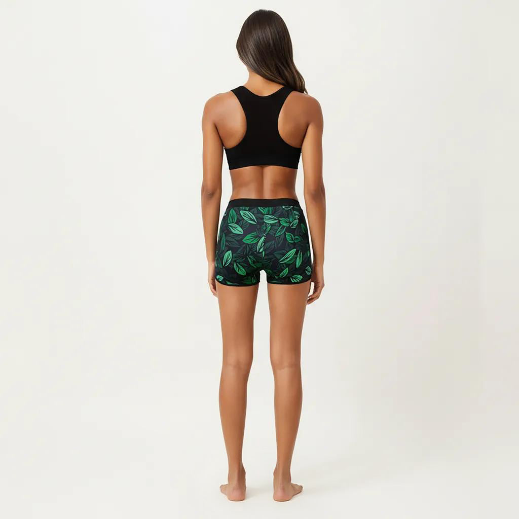 Anna-Kaci Women's 2-Piece Sport Bikini Set with Scoop Neck Crop Top and Printed Swim Shorts