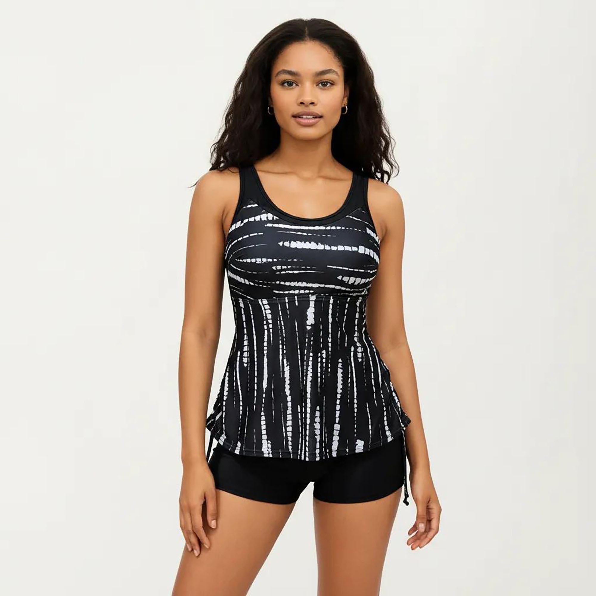 Anna-Kaci Women's 2-Piece Tankini Swim Set with Printed Sleeveless Top and Swim Shorts