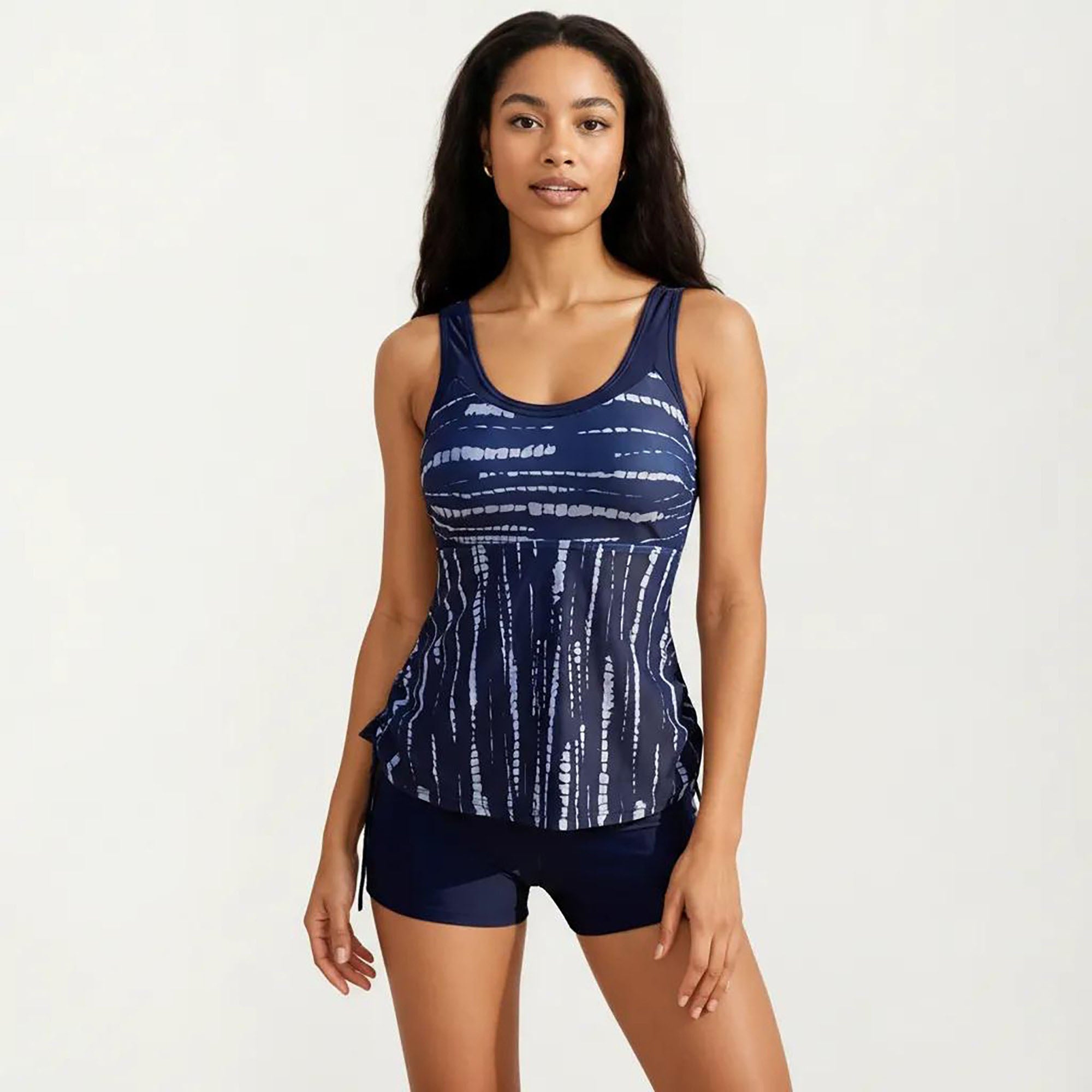 Anna-Kaci Women's 2-Piece Tankini Swim Set with Printed Sleeveless Top and Swim Shorts
