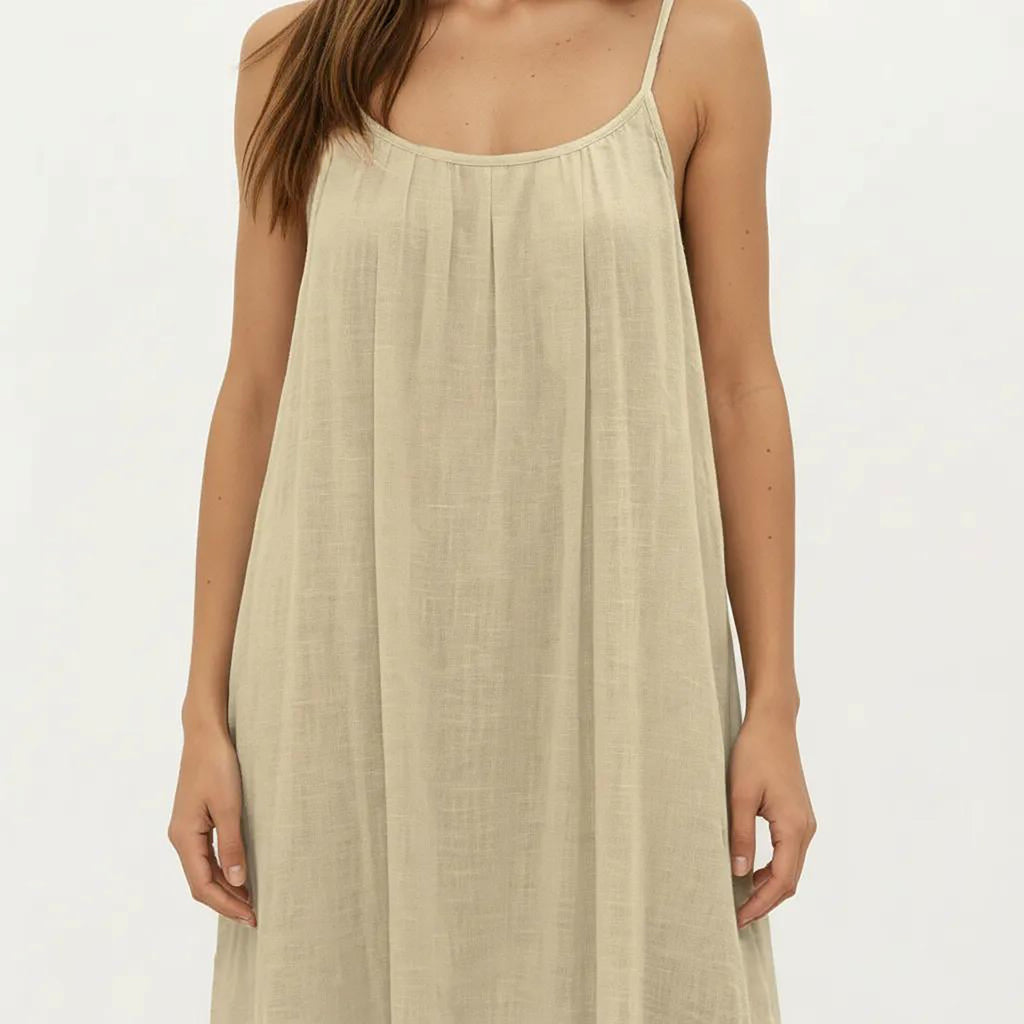 Anna-Kaci Women's Sleeveless Spaghetti Strap Maxi Dress with Flowing Relaxed Silhouette Lightweight Fabric