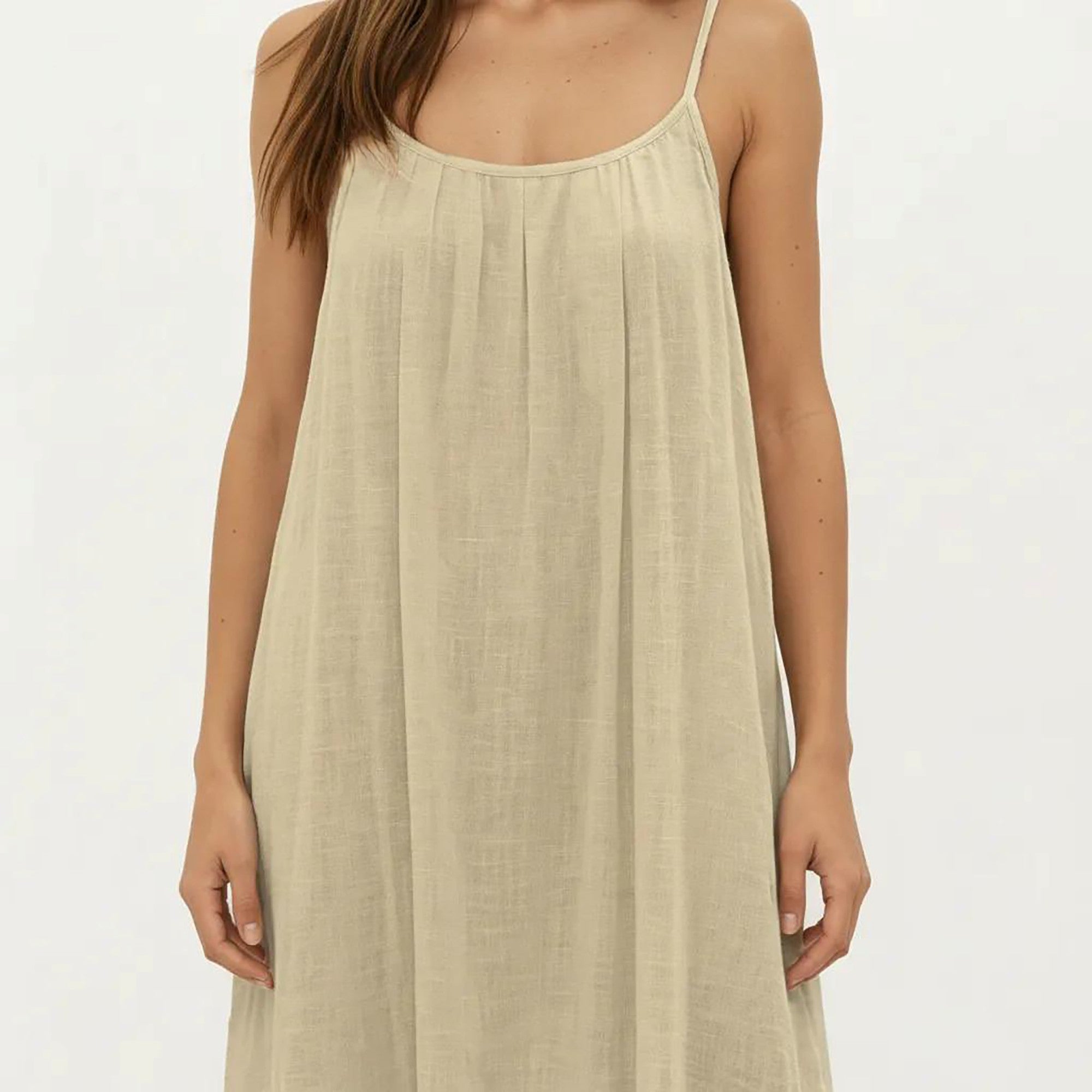 Anna-Kaci Women's Sleeveless Spaghetti Strap Maxi Dress with Flowing Relaxed Silhouette Lightweight Fabric