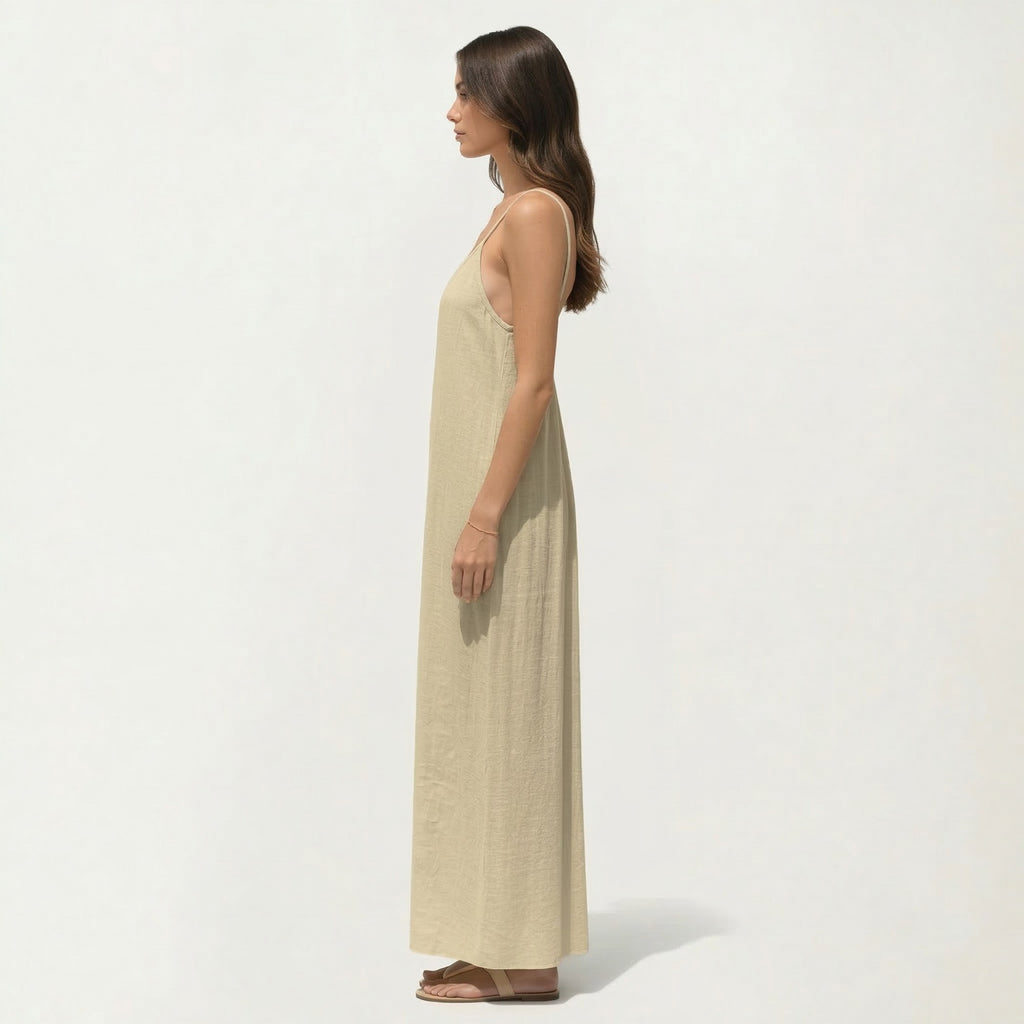 Anna-Kaci Women's Sleeveless Spaghetti Strap Maxi Dress with Flowing Relaxed Silhouette Lightweight Fabric