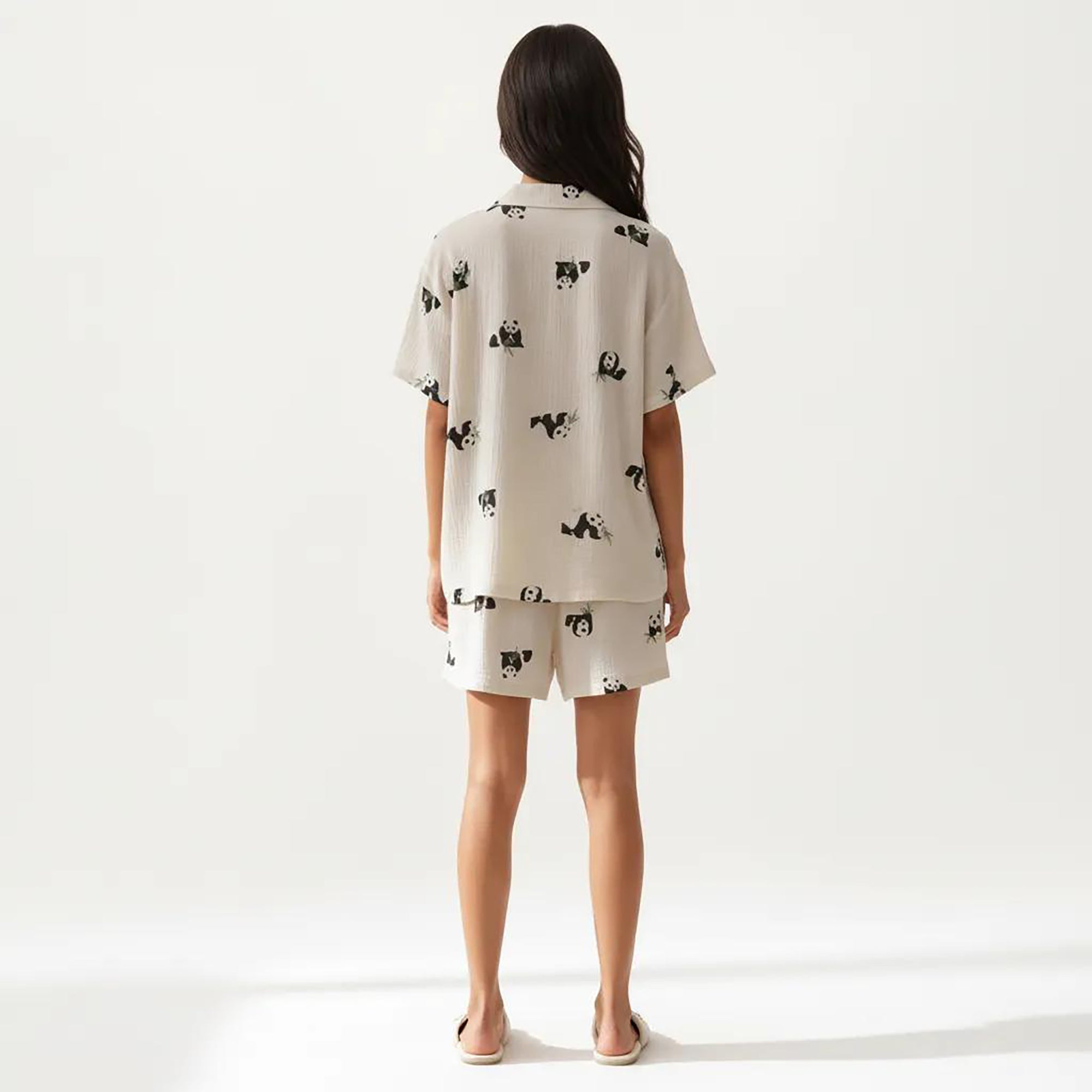 Anna-Kaci 2-Piece Set Short Sleeve Button Down Pajama Top with Notch Collar and Relaxed Fit Shorts