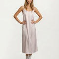 Anna-Kaci Satin Pajama Dress Sleeveless Spaghetti Strap Midi Sleepwear Nightgown with Relaxed Fit Dress
