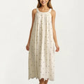 Anna-Kaci Sleeveless Pajama Dress with Scoop Neck Loose Fit Midi Sleepwear Nightgown with Printed Pattern
