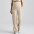 Anna-Kaci Women's High Waist Maternity Wide Leg Pants with Over Belly Panel Front Seam Stretch Lounge Pants