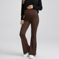 Anna-Kaci Women's High Waist Maternity Flare Pants with Over Belly Panel Stretch Fitted Bootcut Lounge Pants
