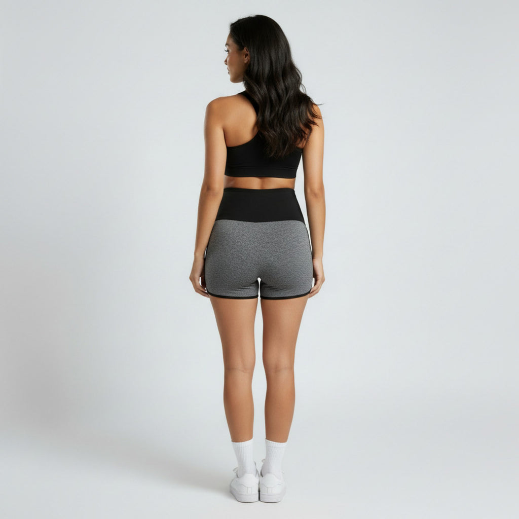 Anna-Kaci Women's Maternity Athletic Shorts with Over Belly Panel Built In Liner Stretch Workout Shorts