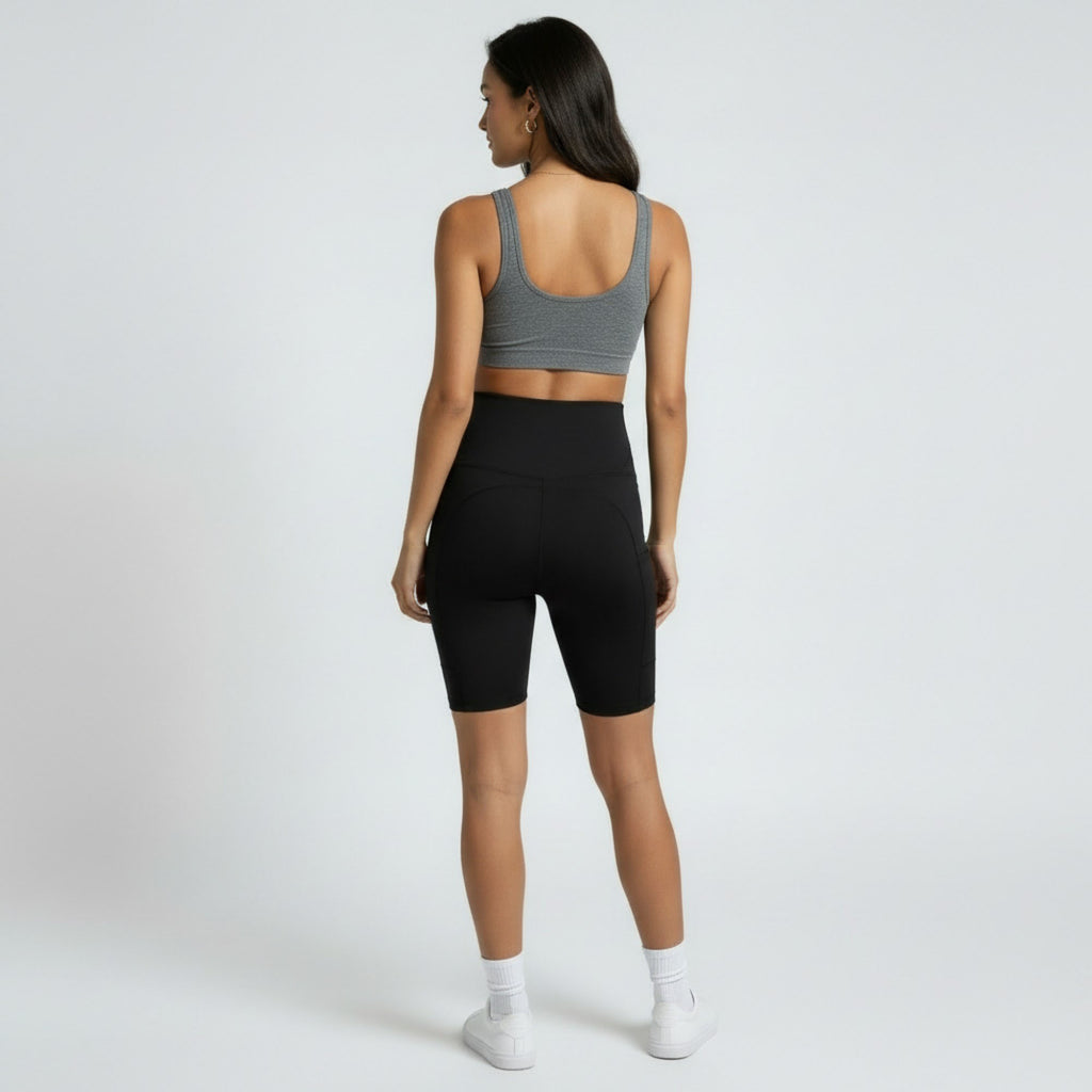 Anna-Kaci Women's High Waist Maternity Bike Shorts with Over Belly Panel Stretch Activewear Workout Shorts