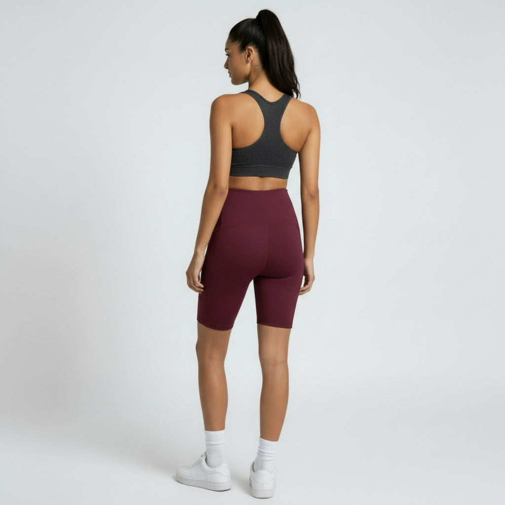 Anna-Kaci Women's High Waist Maternity Bike Shorts with Over Belly Panel Stretch Activewear Workout Shorts