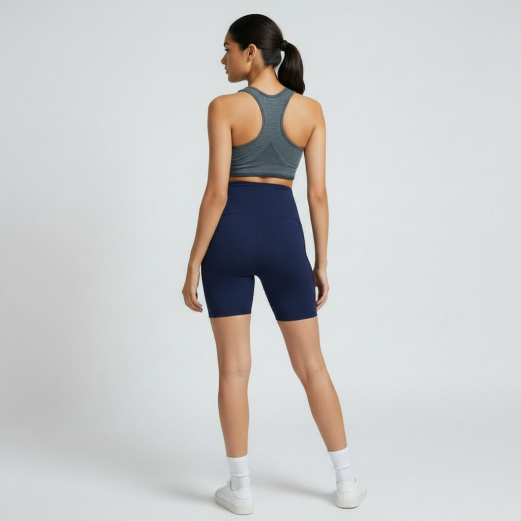 Anna-Kaci Women's High Waist Maternity Bike Shorts with Over Belly Panel Stretch Activewear Workout Shorts