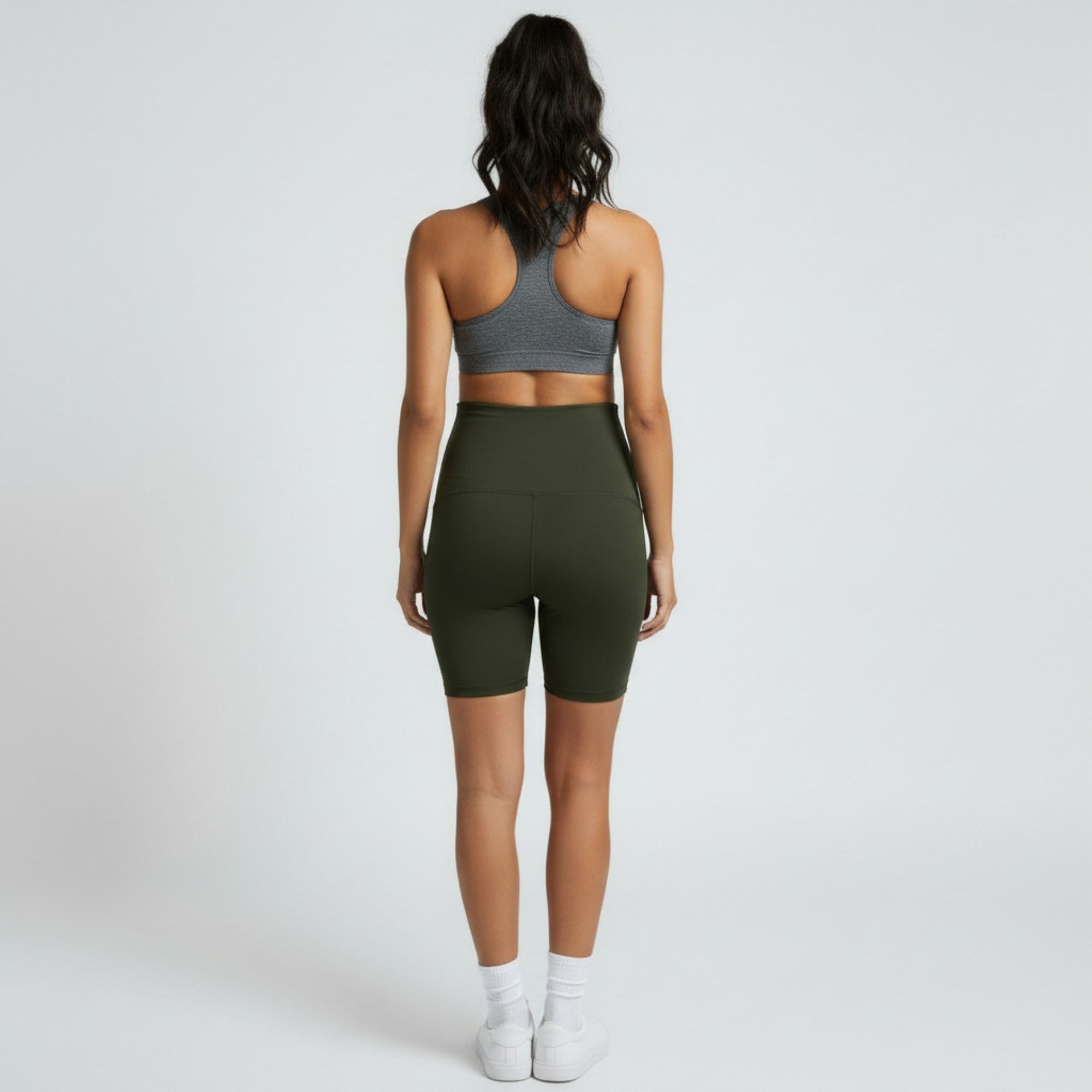 Anna-Kaci Women's High Waist Maternity Bike Shorts with Over Belly Panel Stretch Activewear Workout Shorts