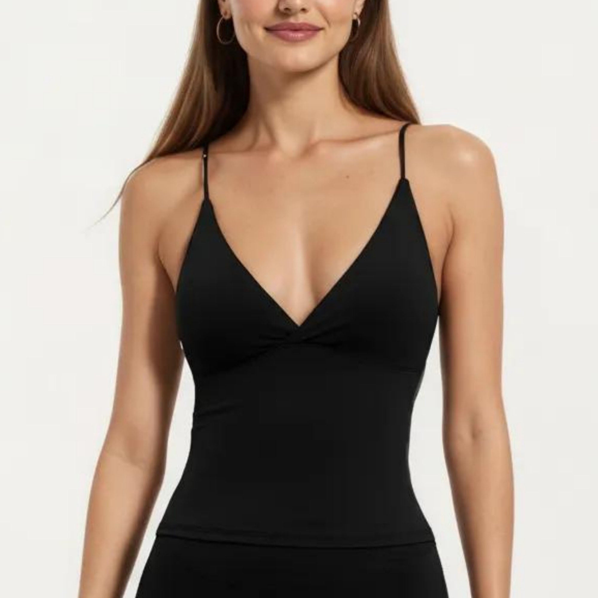 Anna-Kaci Women's Seamless Active Tank Top with Adjustable Spaghetti Straps and Light Support Built In Bra