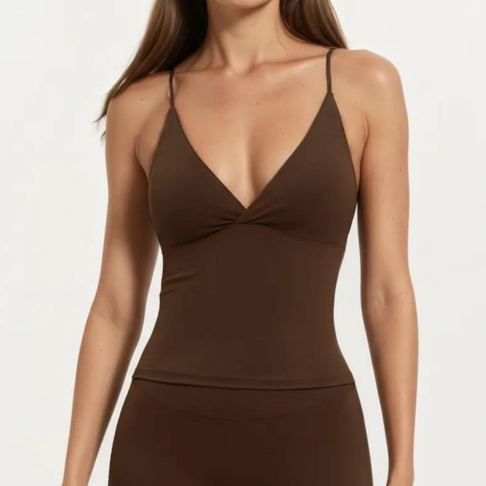 Anna-Kaci Women's Seamless Active Tank Top with Adjustable Spaghetti Straps and Light Support Built In Bra