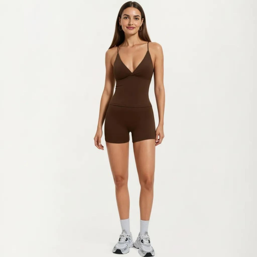 Anna-Kaci Women's Seamless Active Tank Top with Adjustable Spaghetti Straps and Light Support Built In Bra