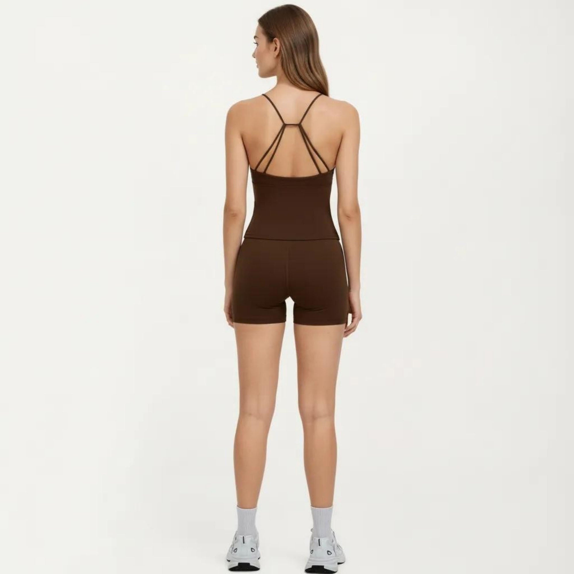 Anna-Kaci Women's Seamless Active Tank Top with Adjustable Spaghetti Straps and Light Support Built In Bra