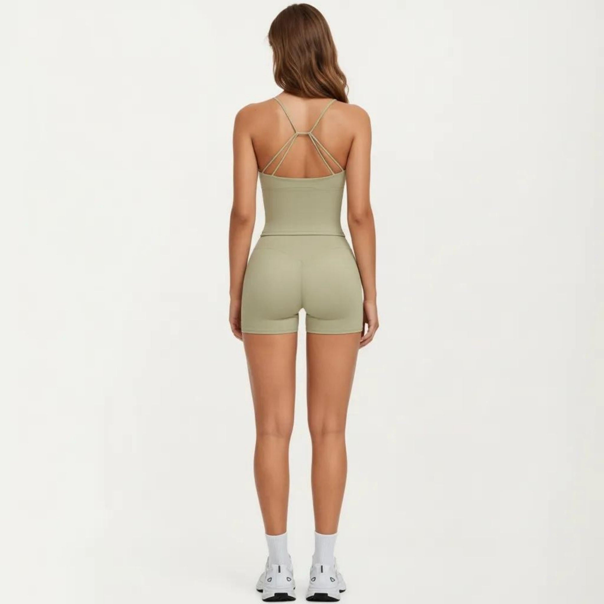 Anna-Kaci Women's Seamless Active Tank Top with Adjustable Spaghetti Straps and Light Support Built In Bra