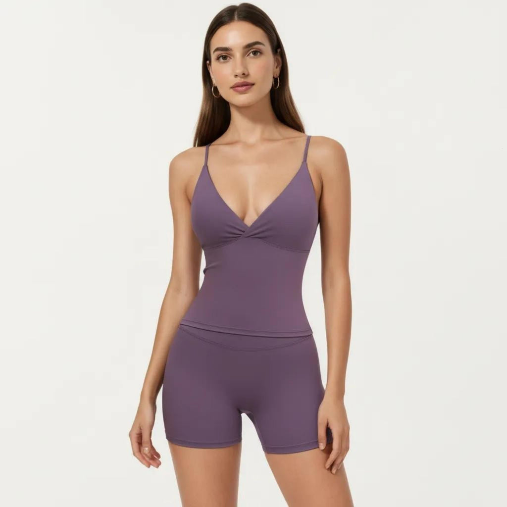 Anna-Kaci Women's Seamless Active Tank Top with Adjustable Spaghetti Straps and Light Support Built In Bra
