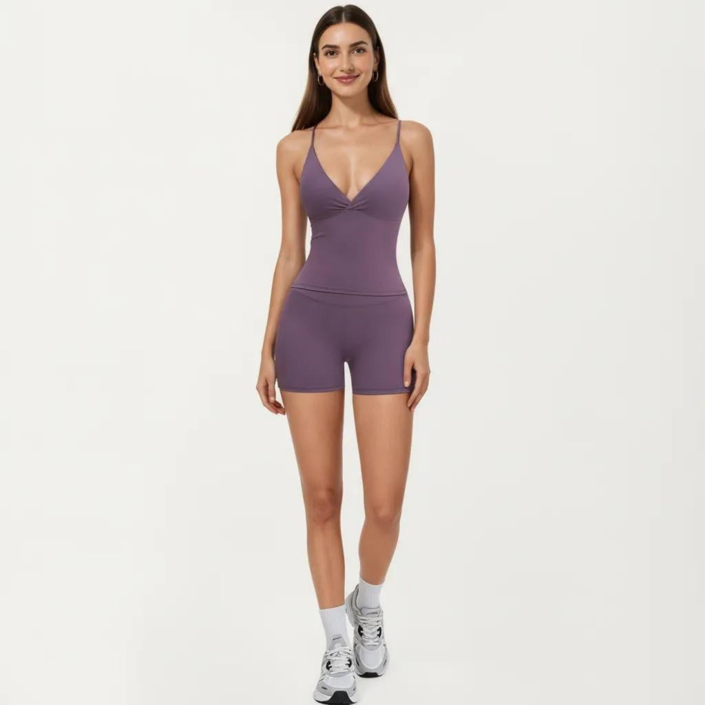 Anna-Kaci Women's Seamless Active Tank Top with Adjustable Spaghetti Straps and Light Support Built In Bra