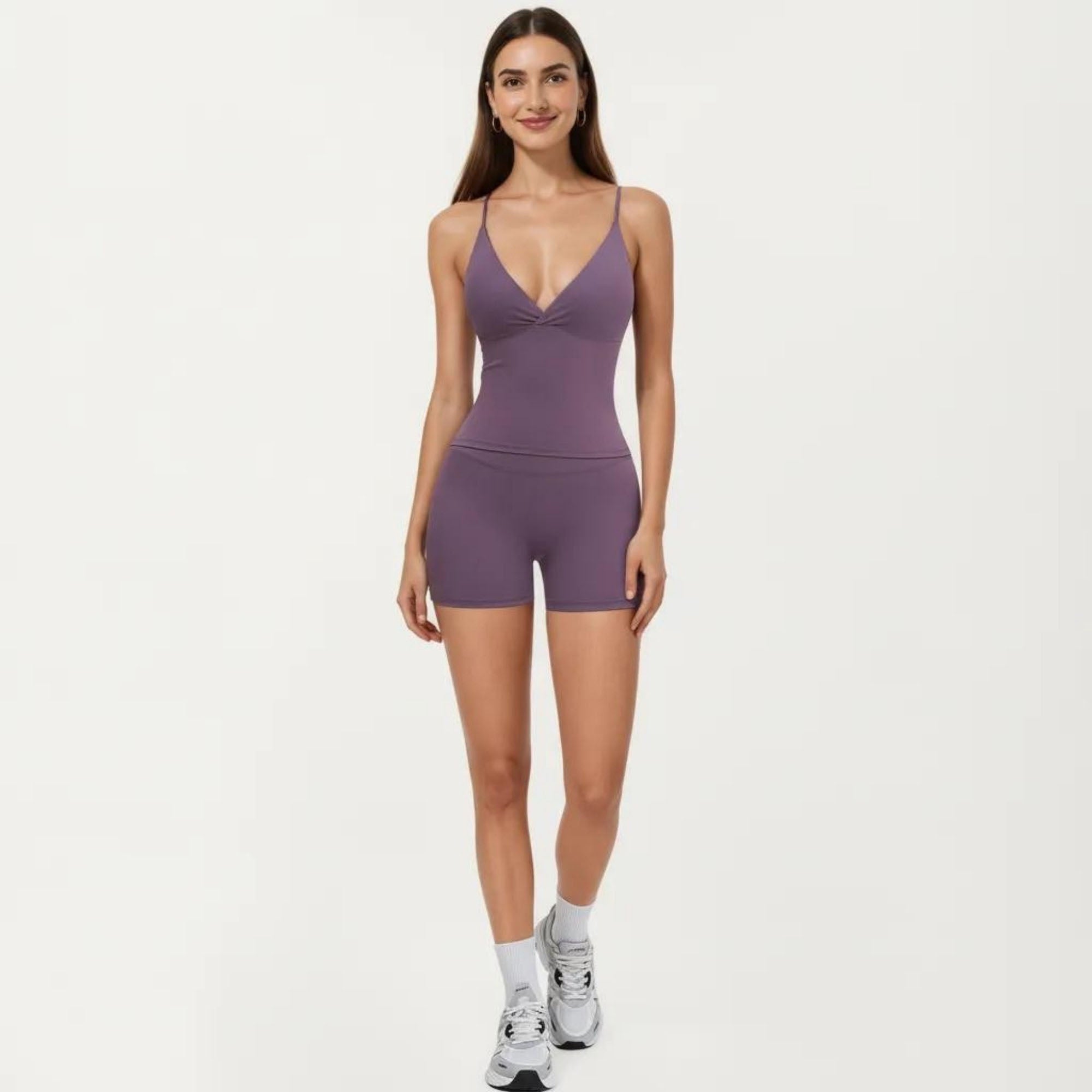 Anna-Kaci Women's Seamless Active Tank Top with Adjustable Spaghetti Straps and Light Support Built In Bra