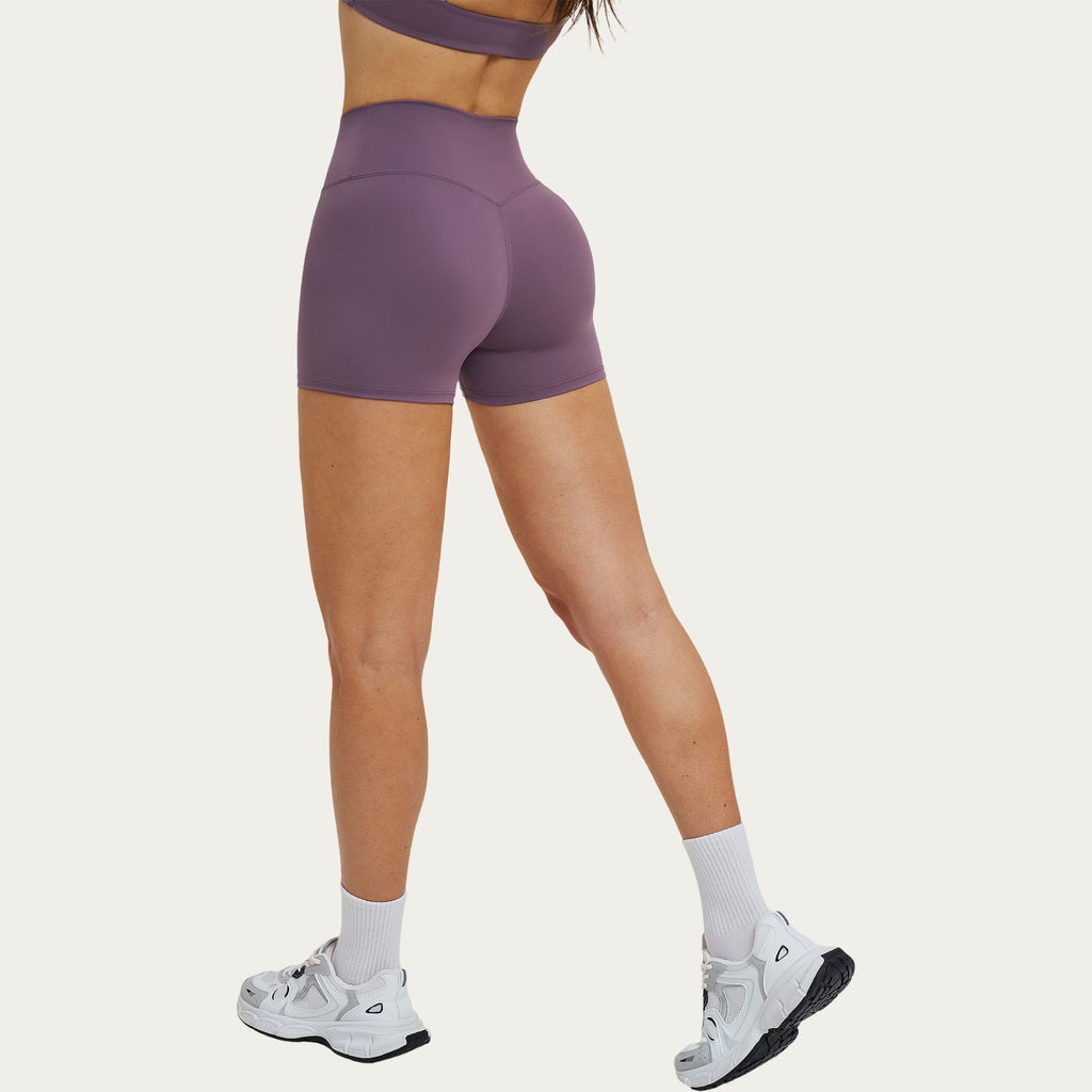Anna-Kaci Women's High Waist Crossover Workout Biker Shorts Stretch Athletic Yoga Shorts for Training Fitness