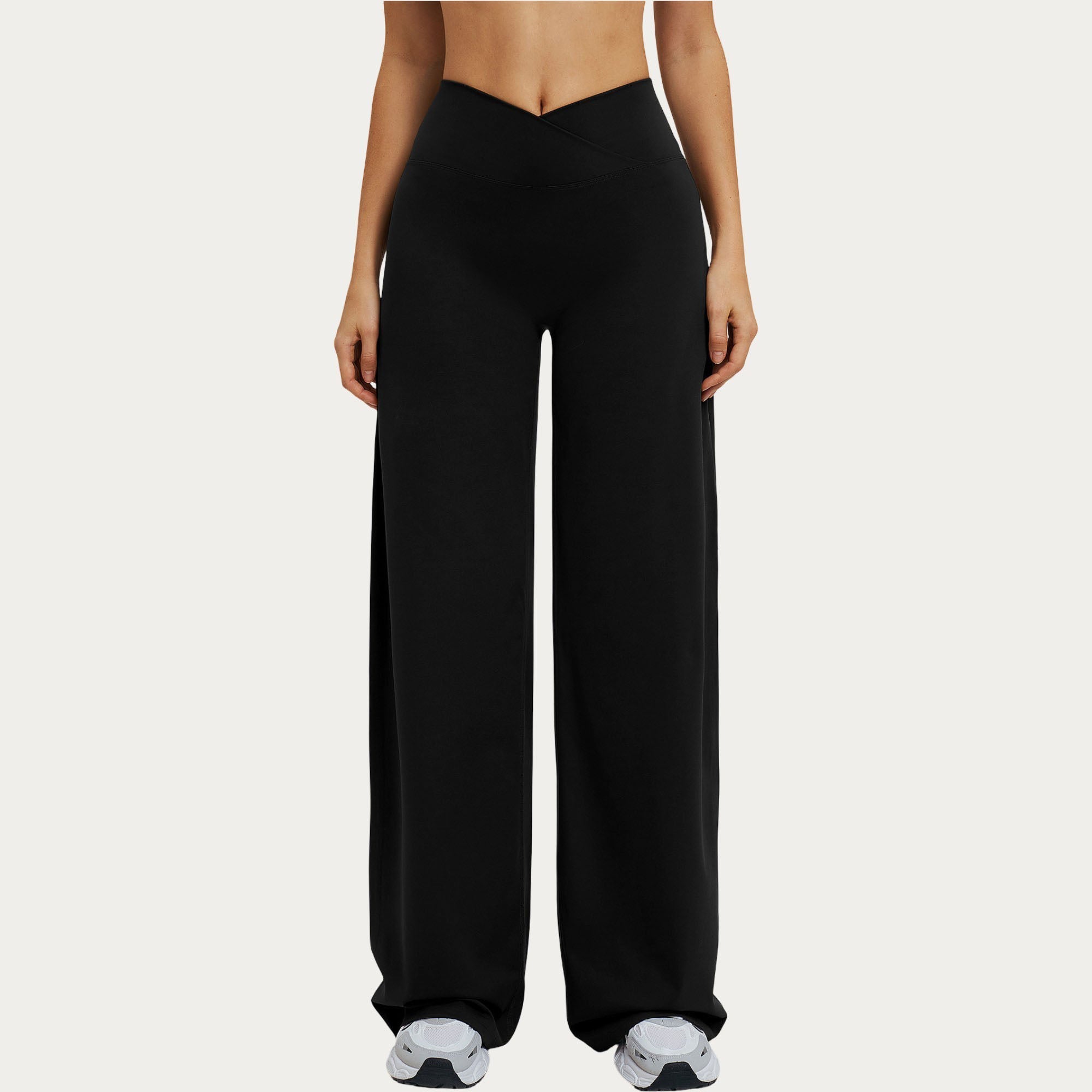 Anna-Kaci Women's Crossover Wide Leg Yoga Pants Stretch Athletic Lounge Workout Pants for Training Fitness