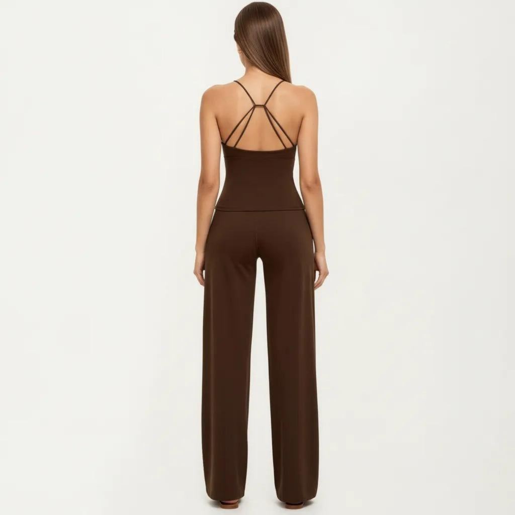 Anna-Kaci Women's Crossover Wide Leg Yoga Pants Stretch Athletic Lounge Workout Pants for Training Fitness
