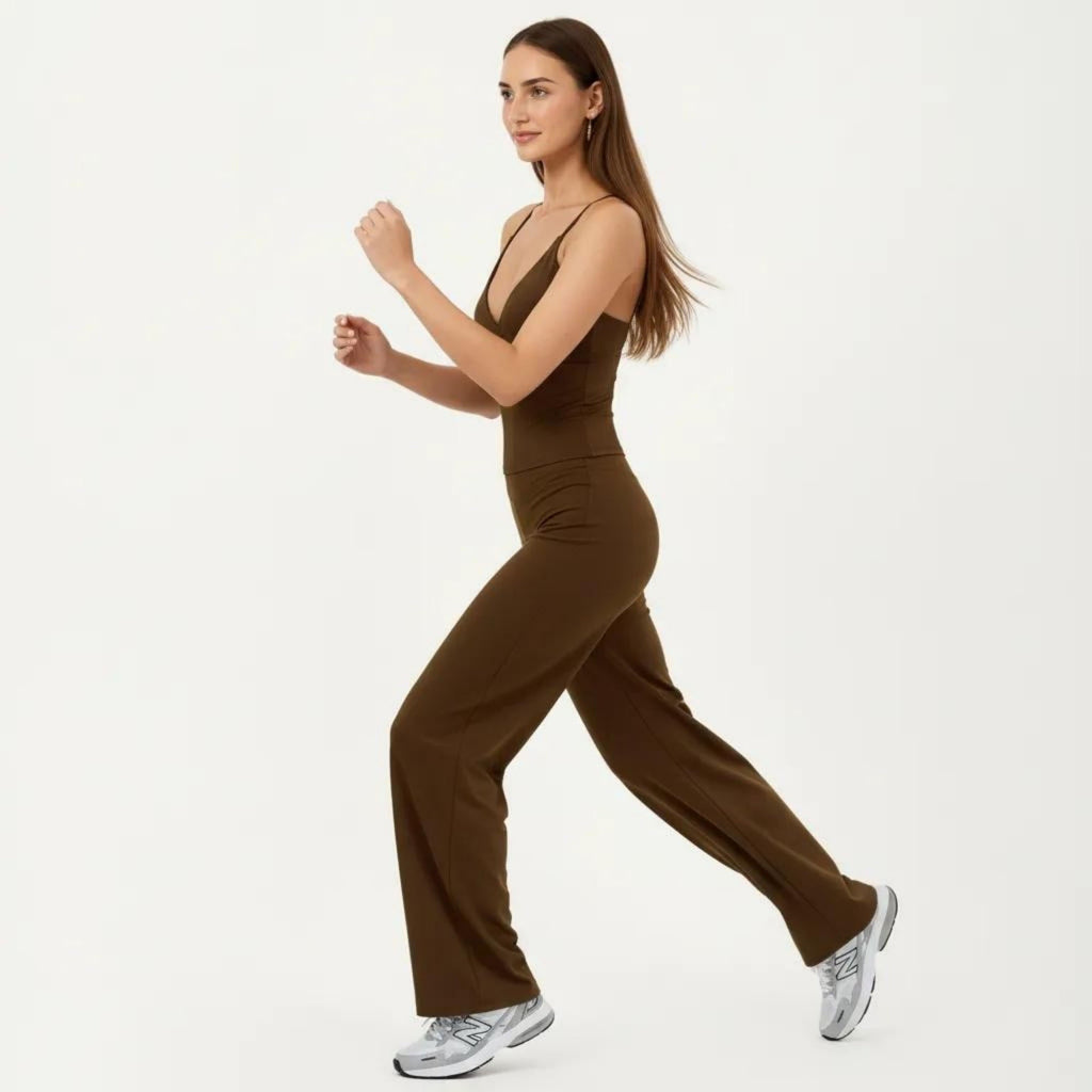 Anna-Kaci Women's Crossover Wide Leg Yoga Pants Stretch Athletic Lounge Workout Pants for Training Fitness