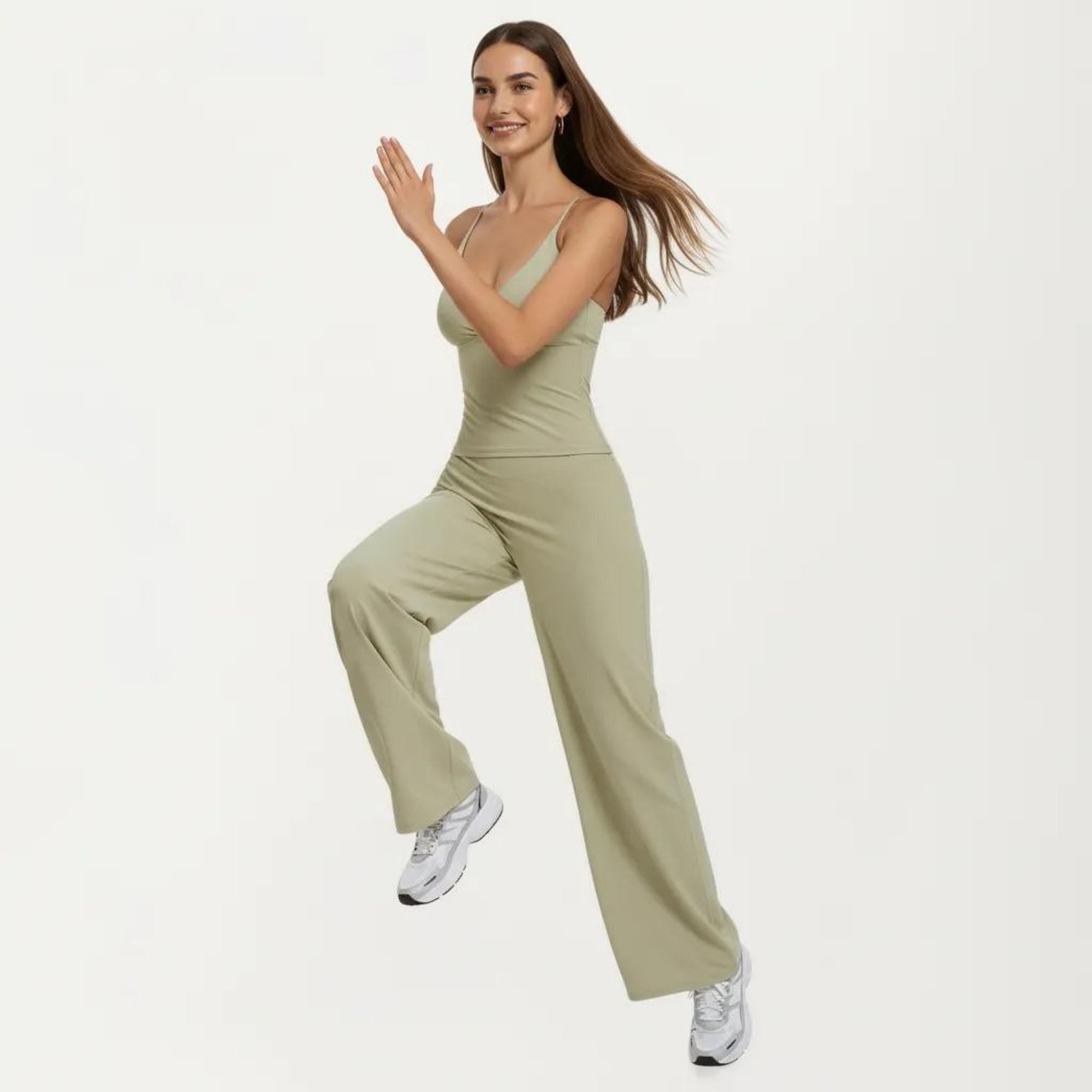 Anna-Kaci Women's Crossover Wide Leg Yoga Pants Stretch Athletic Lounge Workout Pants for Training Fitness
