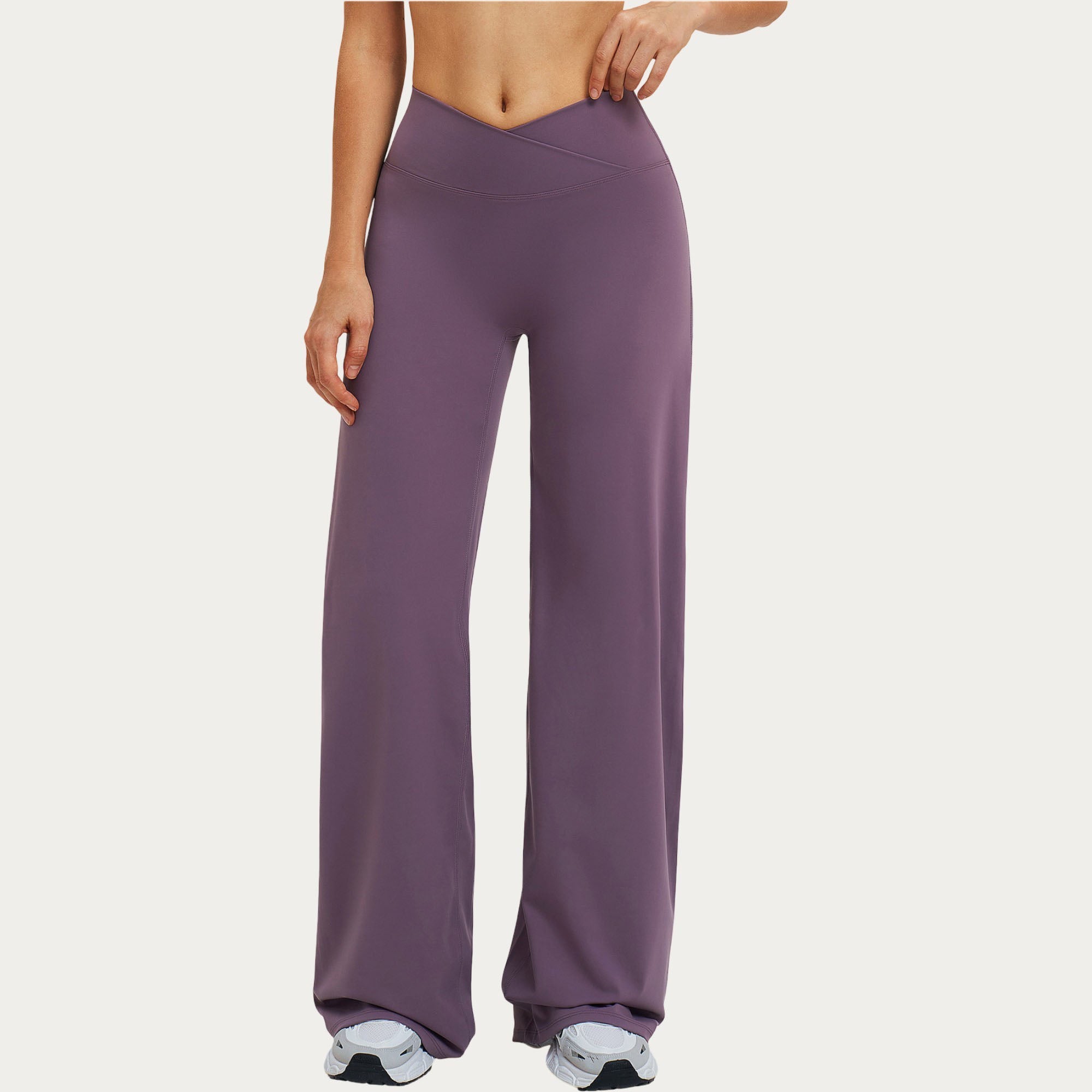 Anna-Kaci Women's Crossover Wide Leg Yoga Pants Stretch Athletic Lounge Workout Pants for Training Fitness