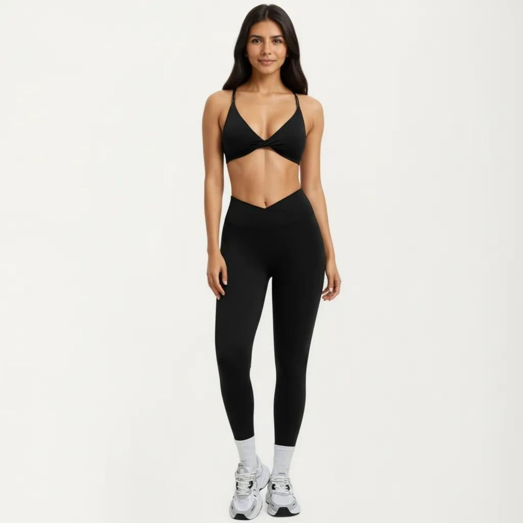 Anna-Kaci Women's High Waist Crossover Workout Leggings Stretch Athletic Yoga Pants for Training Fitness