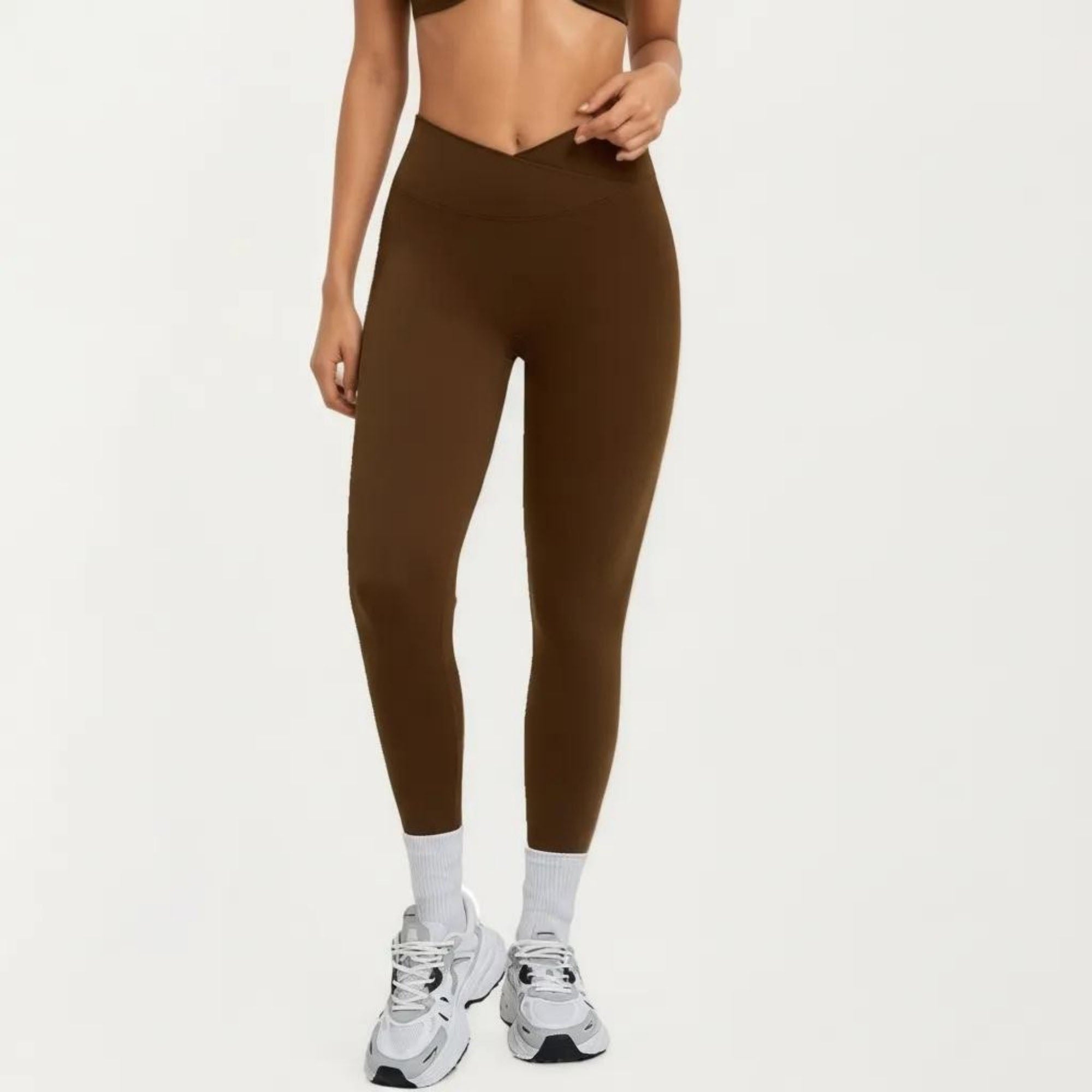 Anna-Kaci Women's High Waist Crossover Workout Leggings Stretch Athletic Yoga Pants for Training Fitness