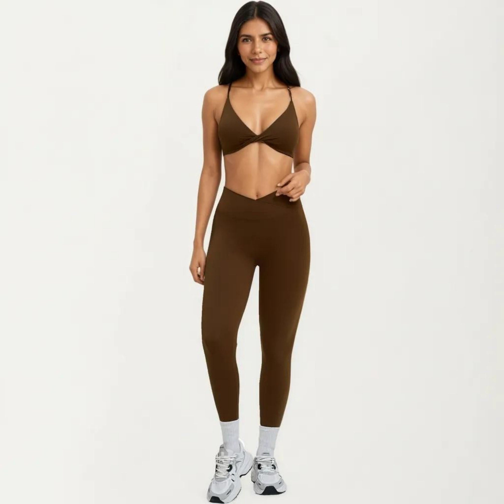 Anna-Kaci Women's High Waist Crossover Workout Leggings Stretch Athletic Yoga Pants for Training Fitness