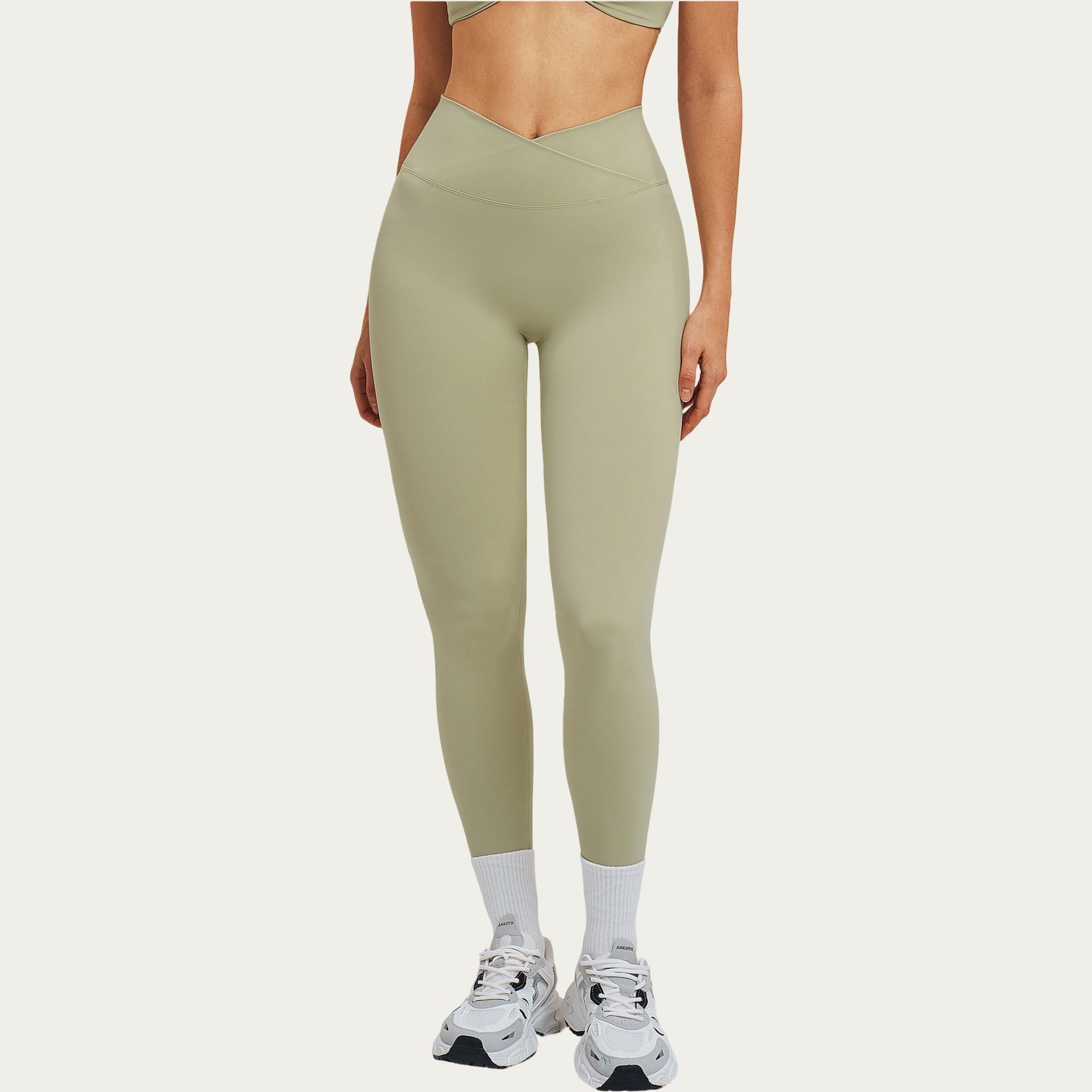 Anna-Kaci Women's High Waist Crossover Workout Leggings Stretch Athletic Yoga Pants for Training Fitness