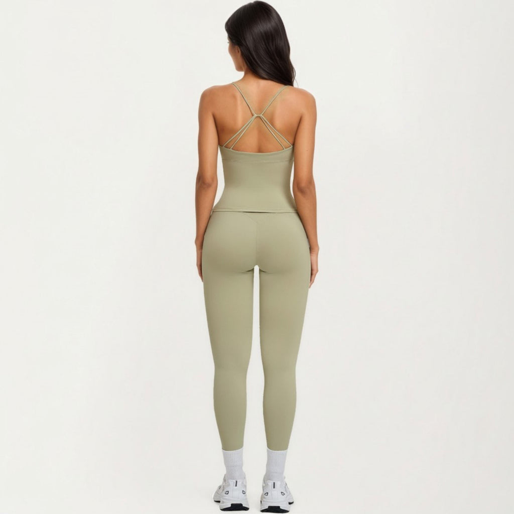 Anna-Kaci Women's High Waist Crossover Workout Leggings Stretch Athletic Yoga Pants for Training Fitness