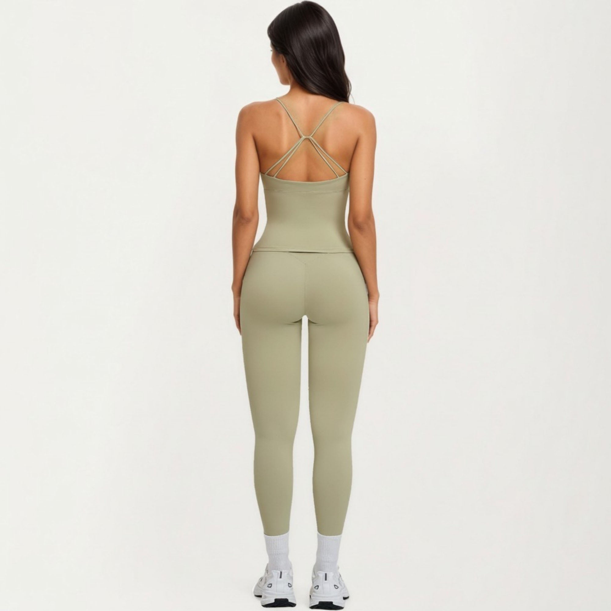 Anna-Kaci Women's High Waist Crossover Workout Leggings Stretch Athletic Yoga Pants for Training Fitness