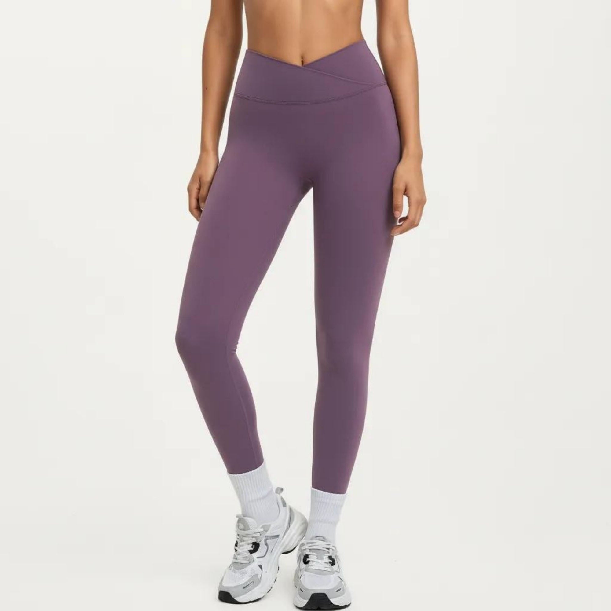Anna-Kaci Women's High Waist Crossover Workout Leggings Stretch Athletic Yoga Pants for Training Fitness