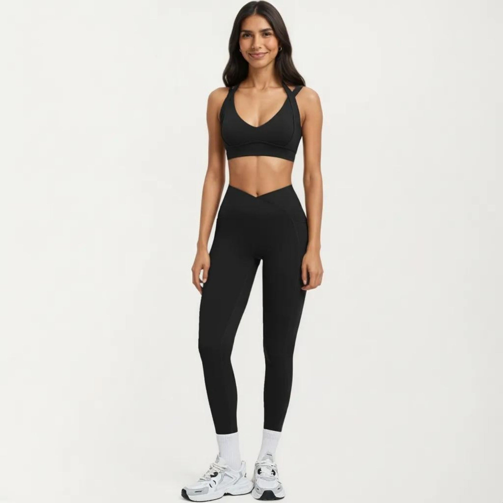 Anna-Kaci Women's High Waist Crossover Workout Leggings Stretch Athletic Yoga Pants with Side Pocket
