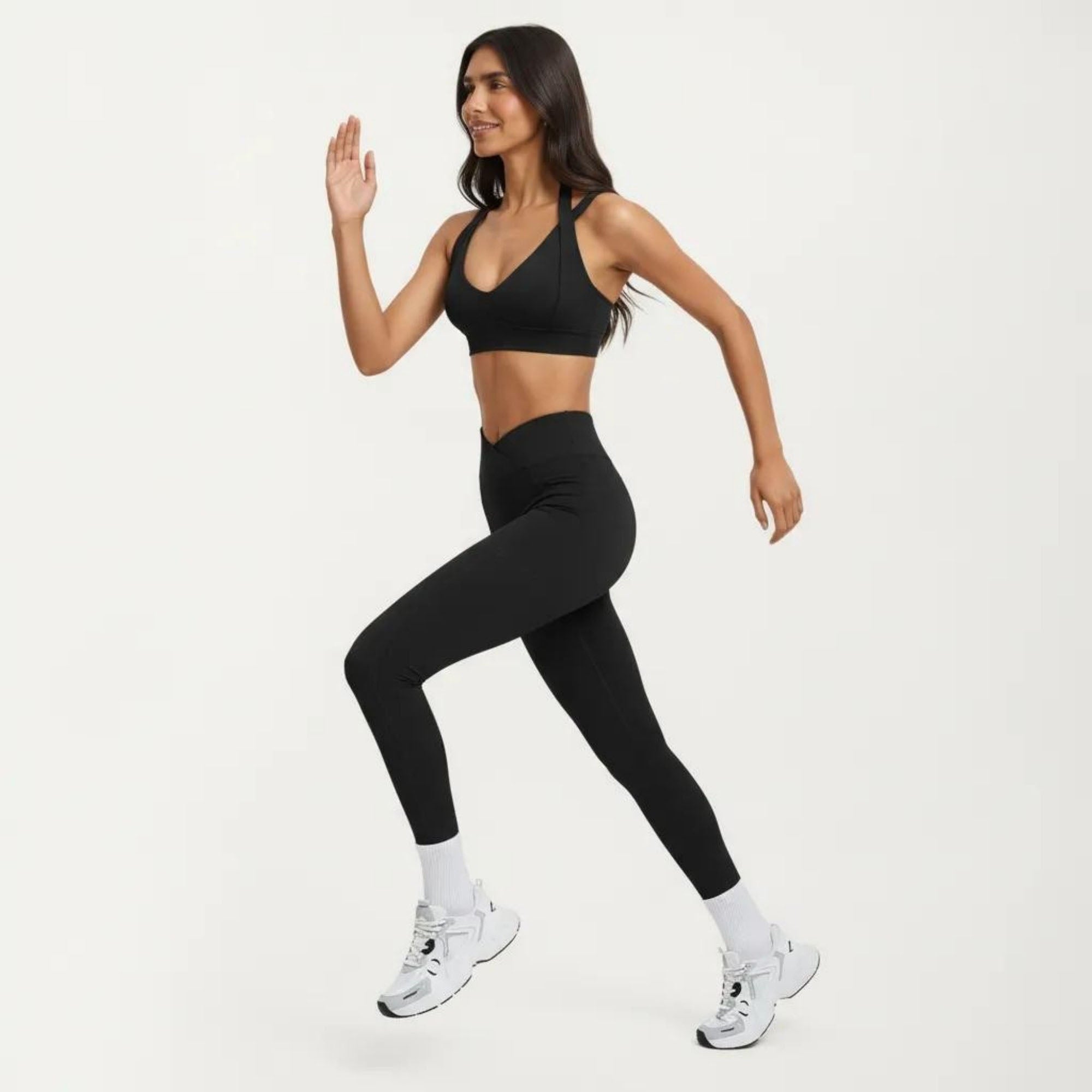 Anna-Kaci Women's High Waist Crossover Workout Leggings Stretch Athletic Yoga Pants with Side Pocket