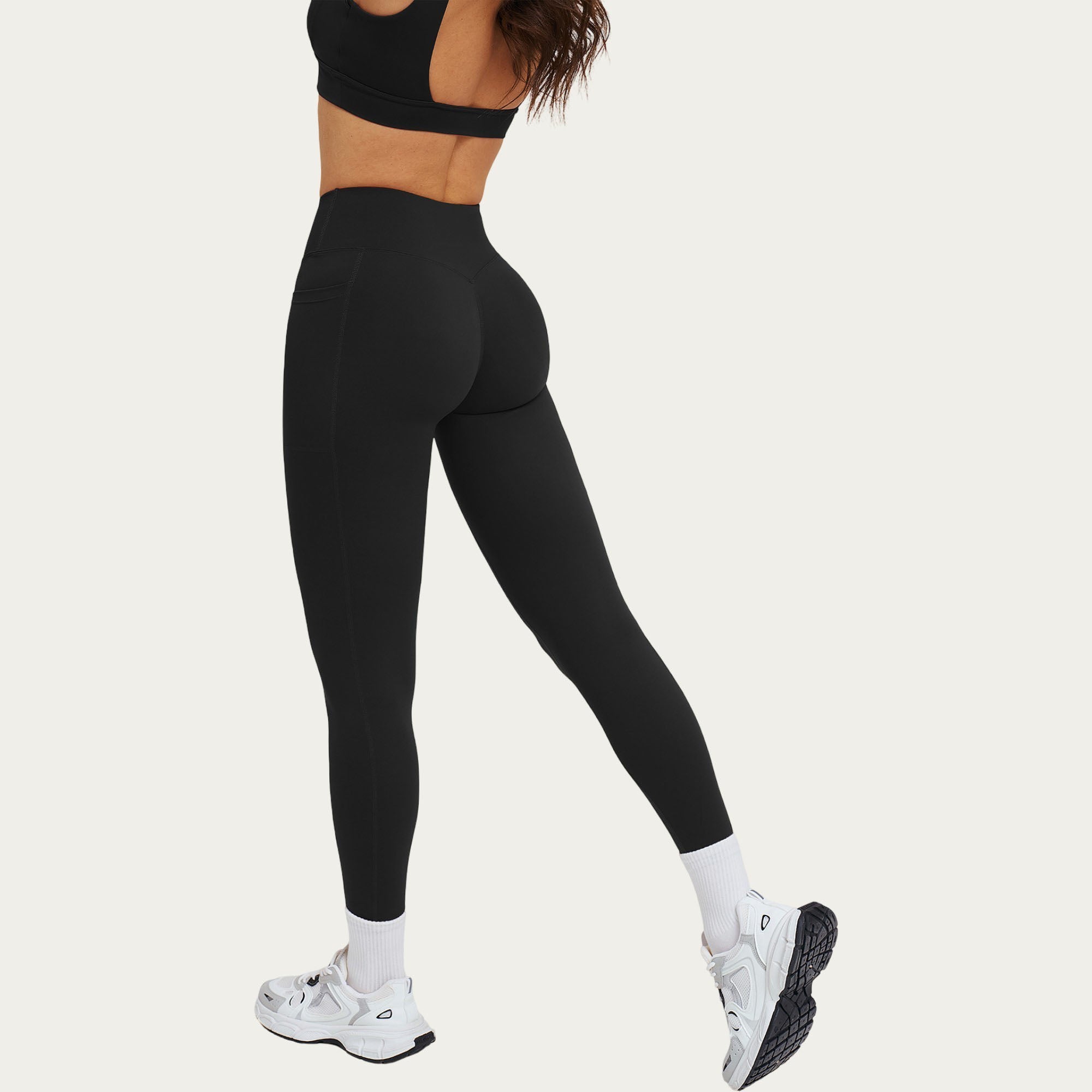 Anna-Kaci Women's High Waist Crossover Workout Leggings Stretch Athletic Yoga Pants with Side Pocket