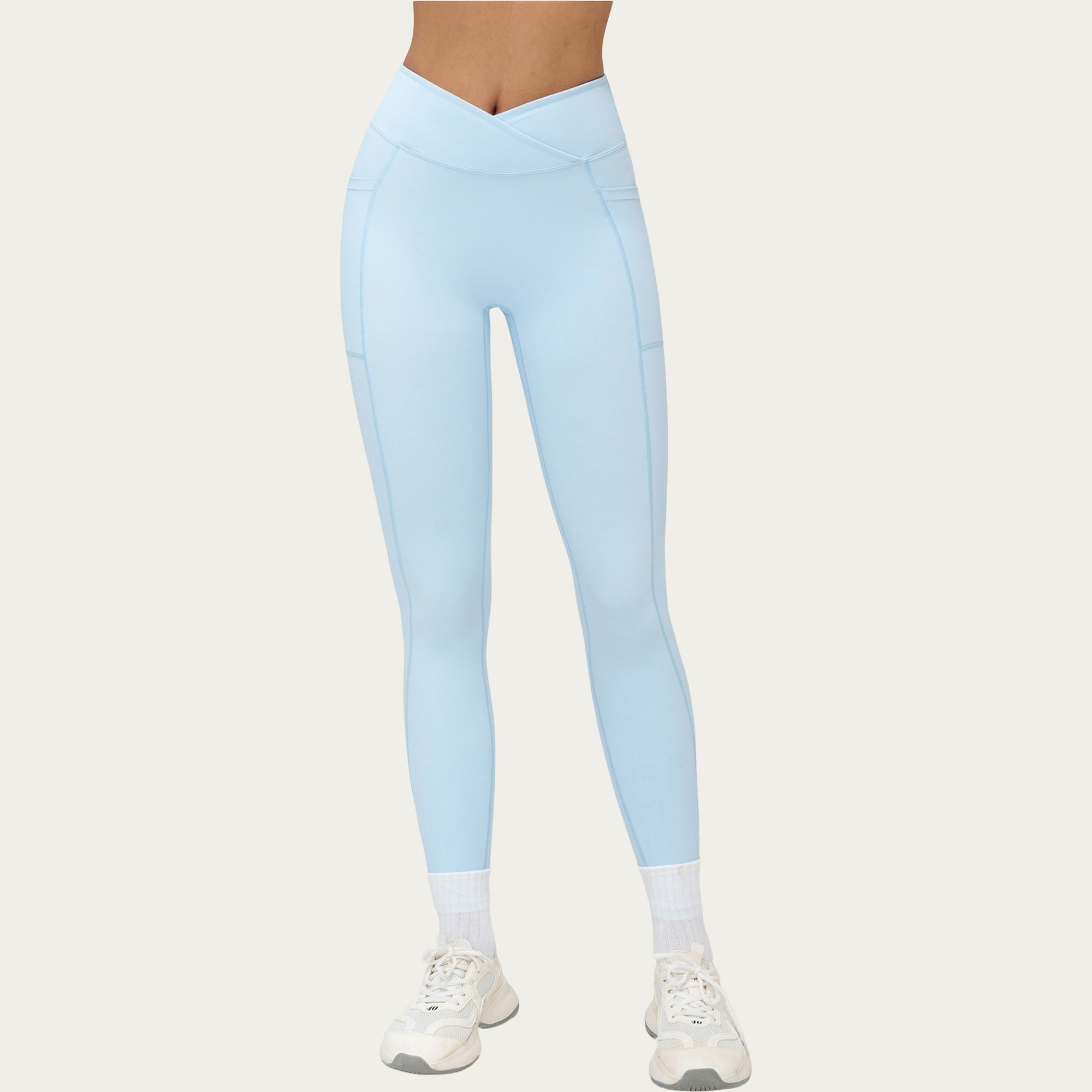 Anna-Kaci Women's High Waist Crossover Workout Leggings Stretch Athletic Yoga Pants with Side Pocket