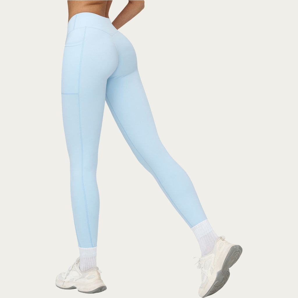 Anna-Kaci Women's High Waist Crossover Workout Leggings Stretch Athletic Yoga Pants with Side Pocket