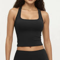 Anna-Kaci Women's Square Neck Racerback Crop Tank Fitted Stretch Athletic Workout Top for Yoga Training
