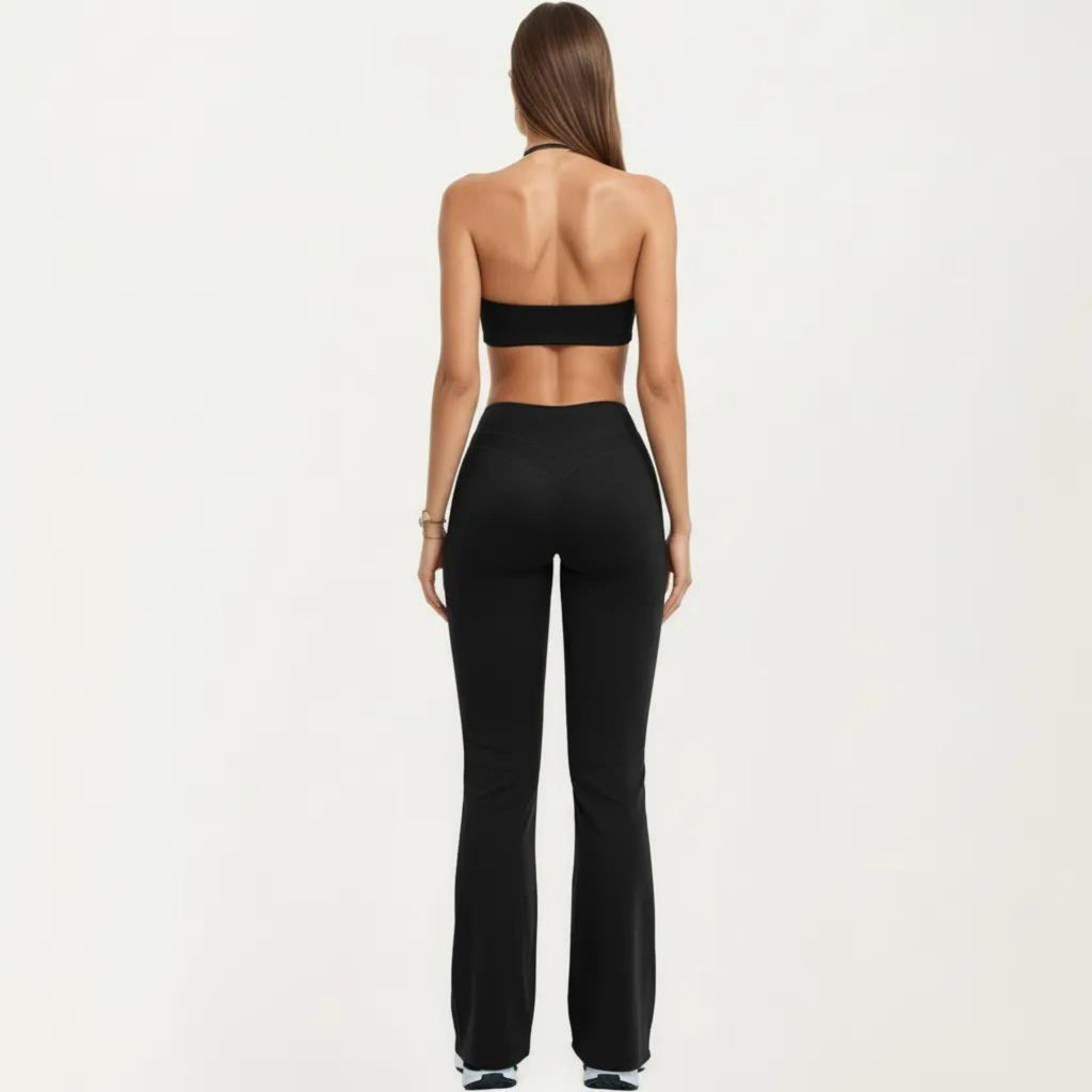 Anna-Kaci Women's High Waist Flare Yoga Pants Stretch Bootcut Workout Leggings for Training Running Lounge