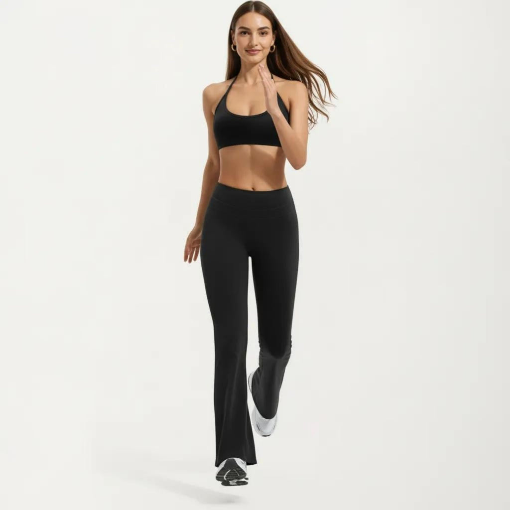 Anna-Kaci Women's High Waist Flare Yoga Pants Stretch Bootcut Workout Leggings for Training Running Lounge