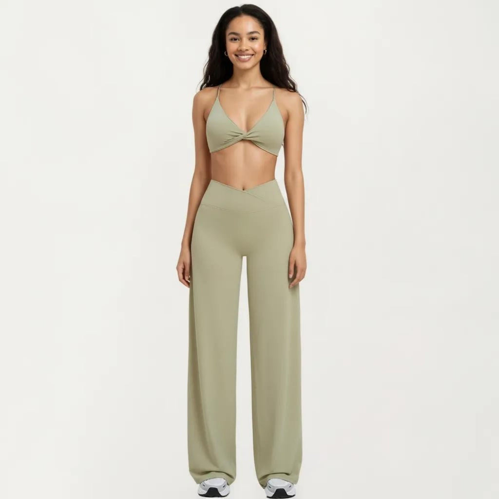 Anna-Kaci Women's High Waist Wide Leg Yoga Pants Stretch Lounge Workout Training Relaxed Athletic Pants
